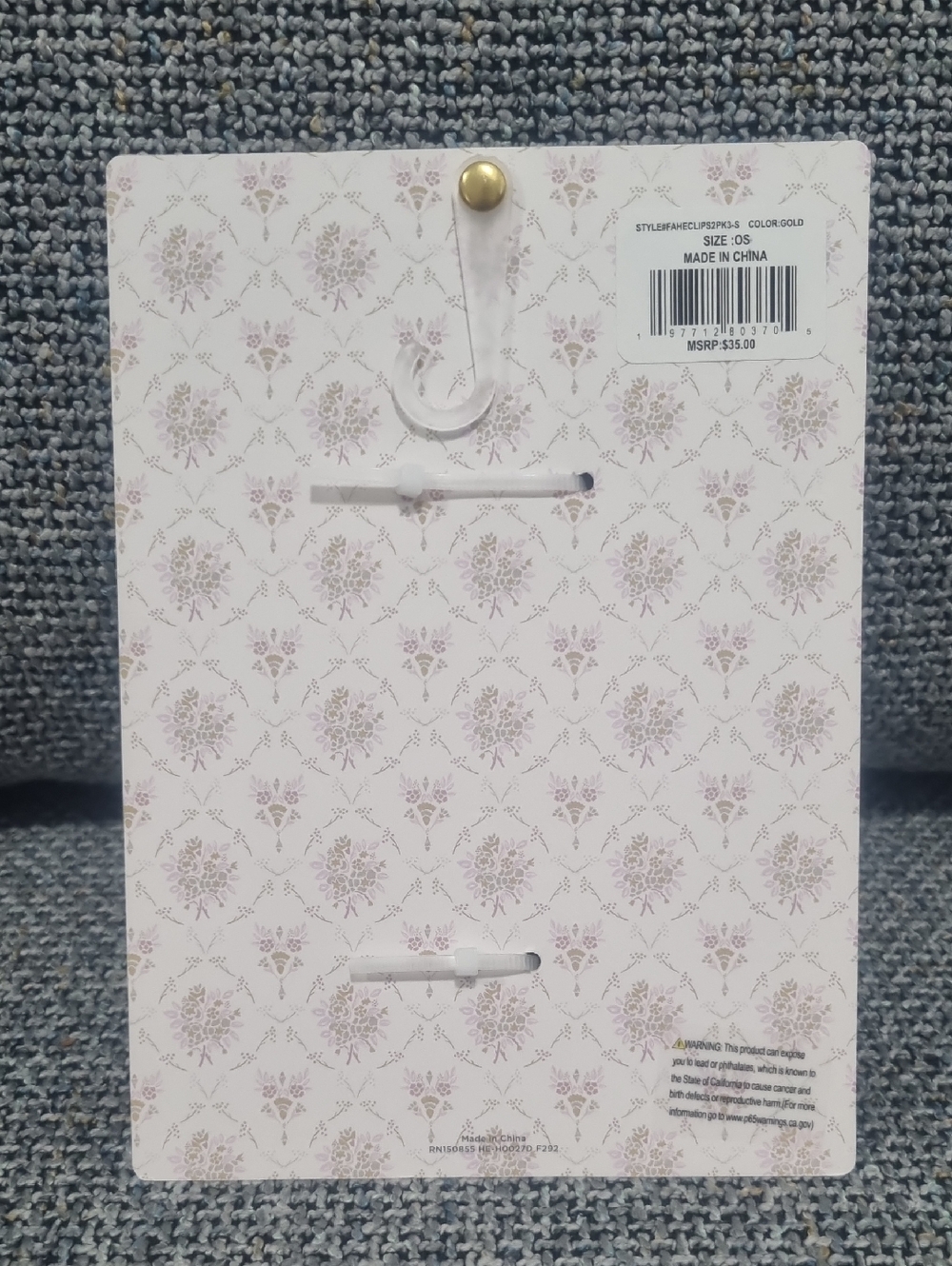 HAIR ESSENTIALS Claw Clips Gold Set of 2 - Picture 5 of 5